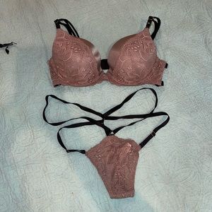 Brown lace Victoria secret set